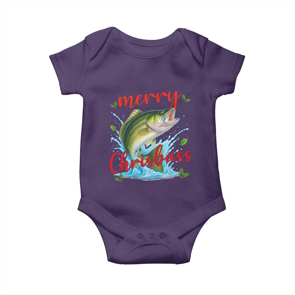 Bass Fish Christmas Baby Onesie Merry Chrisbass TS14 Purple Print Your Wear