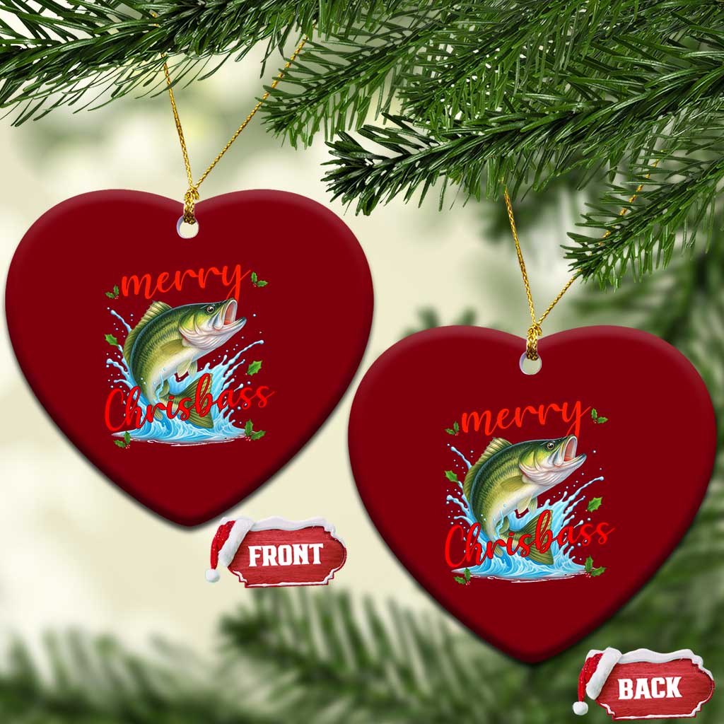 Bass Fish Xmas Ceramic Ornament Merry Chrisbass TS14 Print Your Wear