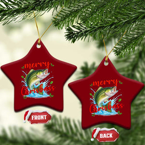 Bass Fish Xmas Ceramic Ornament Merry Chrisbass TS14 Print Your Wear