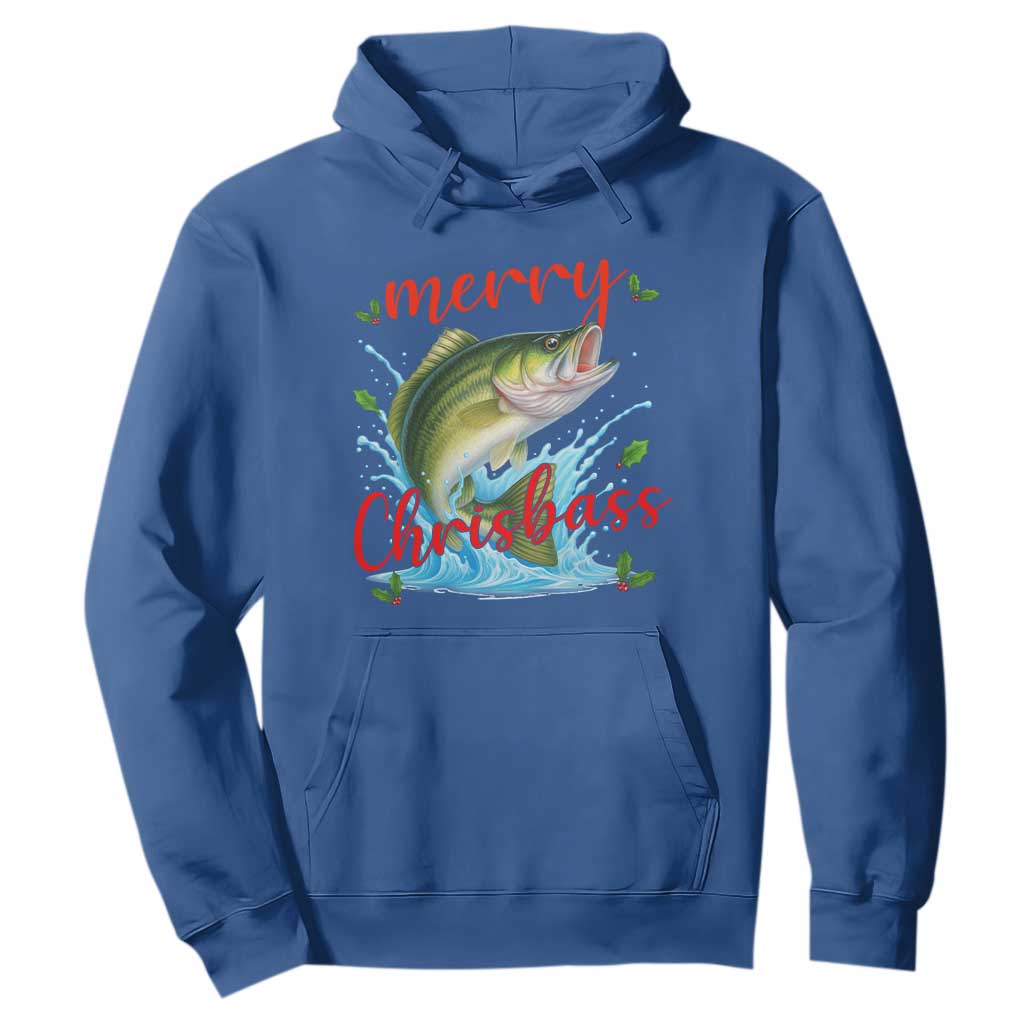 Bass Fish Christmas Hoodie Merry Chrisbass TS14 Royal Blue Print Your Wear