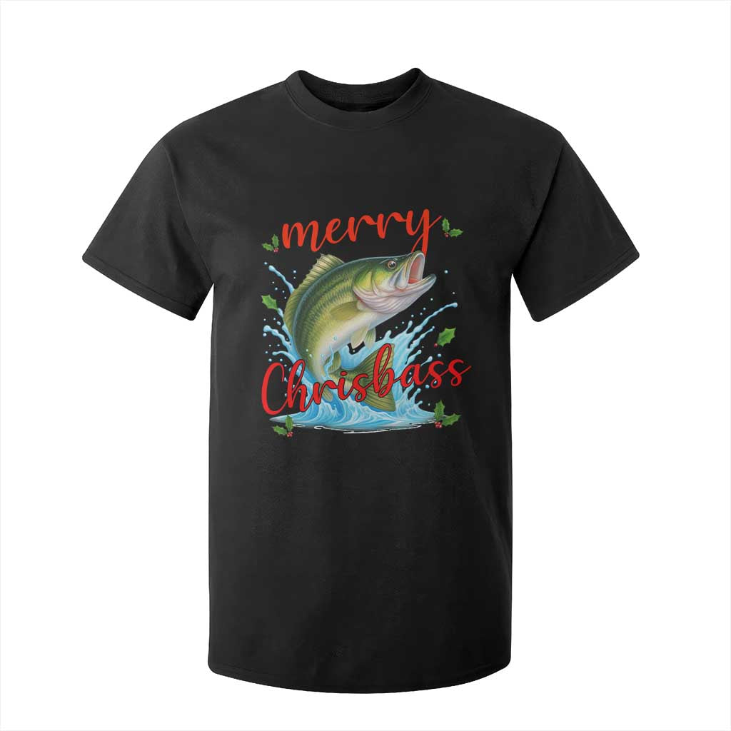 Bass Fish Christmas T Shirt For Kid Merry Chrisbass TS14 Black Print Your Wear