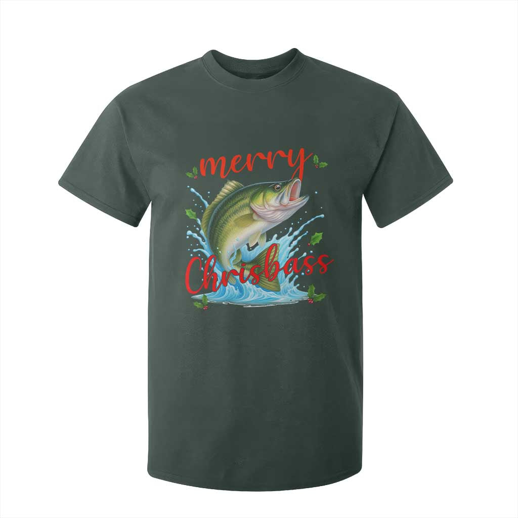 Bass Fish Christmas T Shirt For Kid Merry Chrisbass TS14 Dark Forest Green Print Your Wear