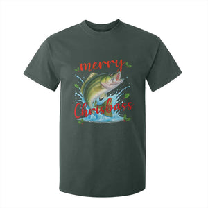 Bass Fish Christmas T Shirt For Kid Merry Chrisbass TS14 Dark Forest Green Print Your Wear