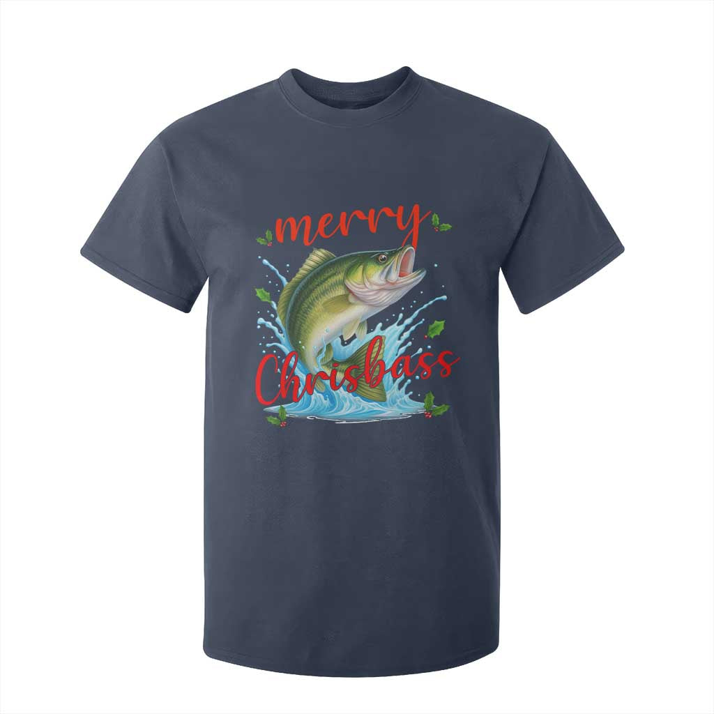 Bass Fish Christmas T Shirt For Kid Merry Chrisbass TS14 Navy Print Your Wear