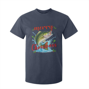 Bass Fish Christmas T Shirt For Kid Merry Chrisbass TS14 Navy Print Your Wear