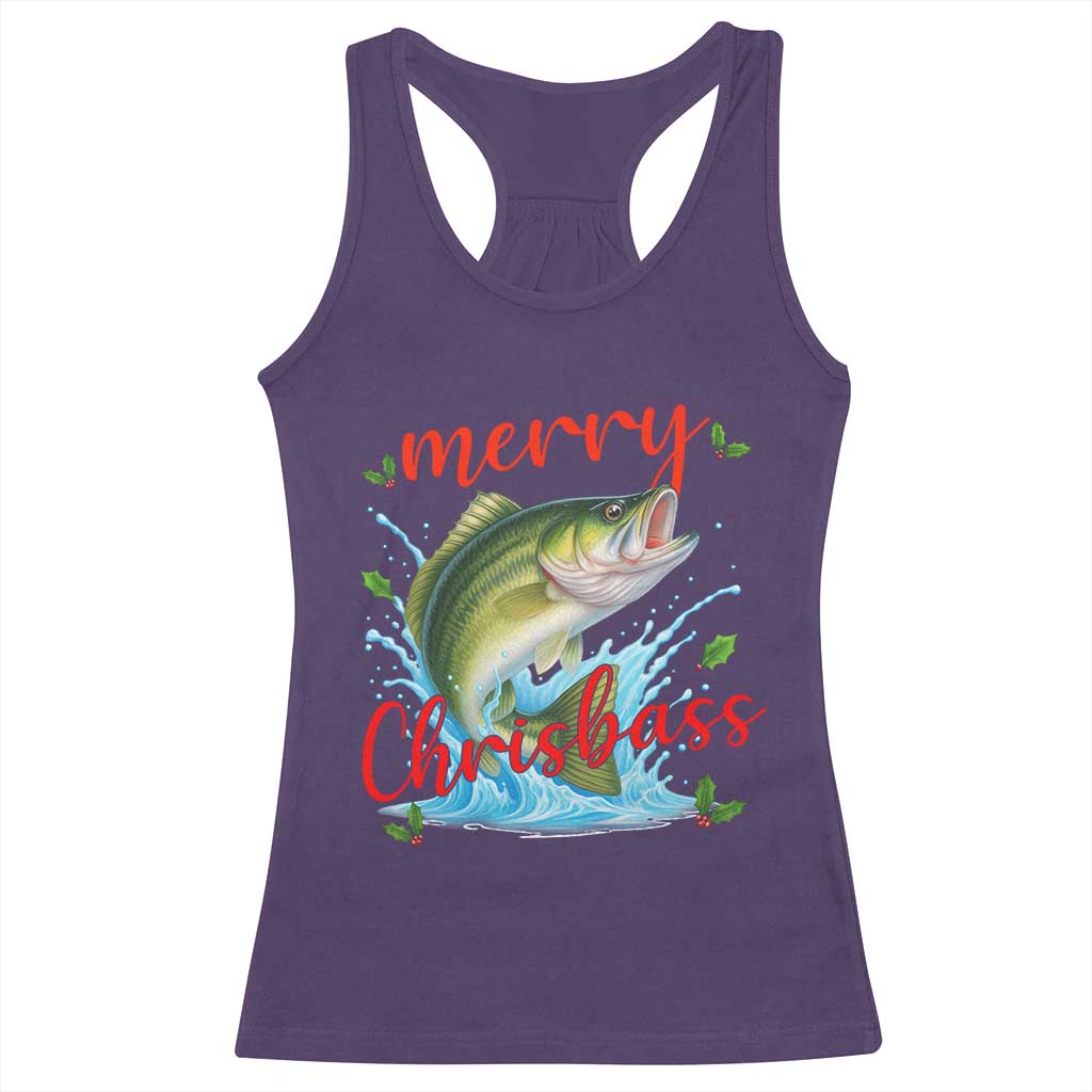 Bass Fish Christmas Racerback Tank Top Merry Chrisbass TS14 Purple Print Your Wear