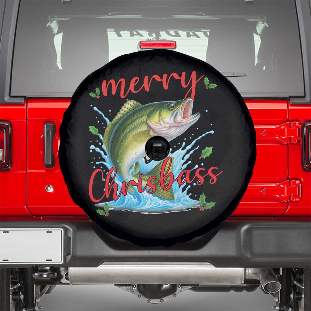 Bass Fish Christmas Spare Tire Cover Merry Chrisbass TS14 Black Print Your Wear