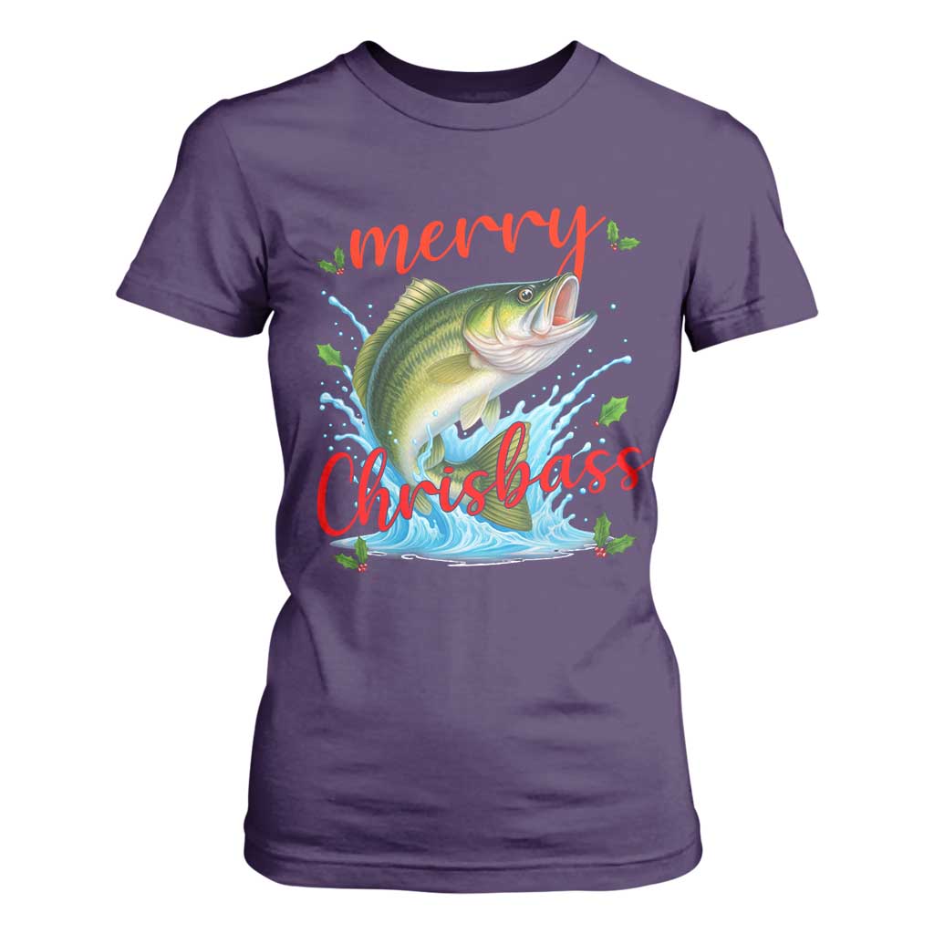 Bass Fish Christmas T Shirt For Women Merry Chrisbass TS14 Purple Print Your Wear