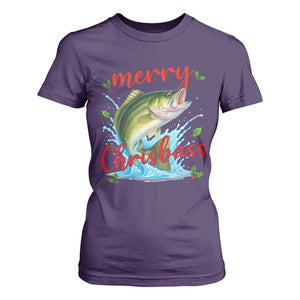 Bass Fish Christmas T Shirt For Women Merry Chrisbass TS14 Purple Print Your Wear