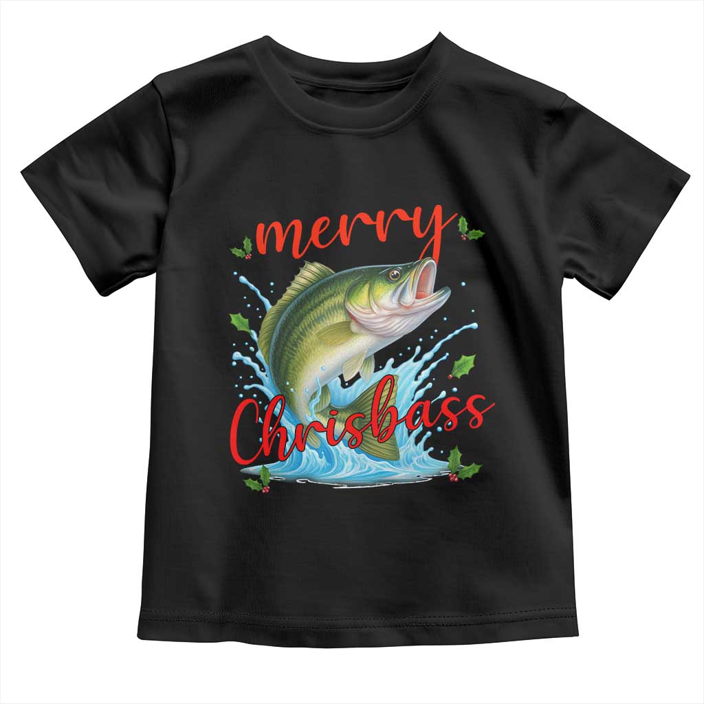 Bass Fish Christmas Toddler T Shirt Merry Chrisbass TS14 Black Print Your Wear