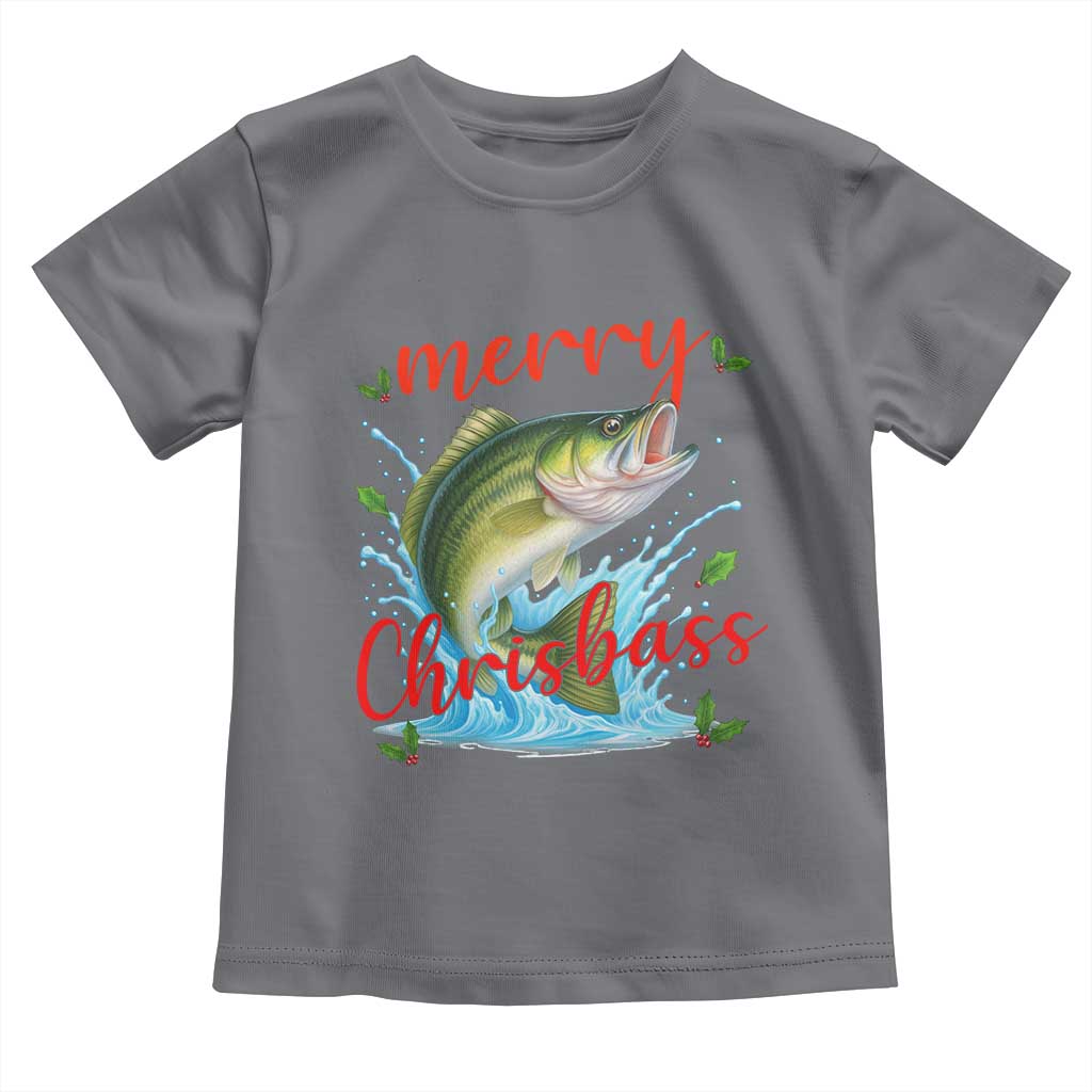 Bass Fish Christmas Toddler T Shirt Merry Chrisbass TS14 Charcoal Print Your Wear