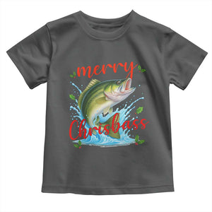 Bass Fish Christmas Toddler T Shirt Merry Chrisbass TS14 Dark Heather Print Your Wear