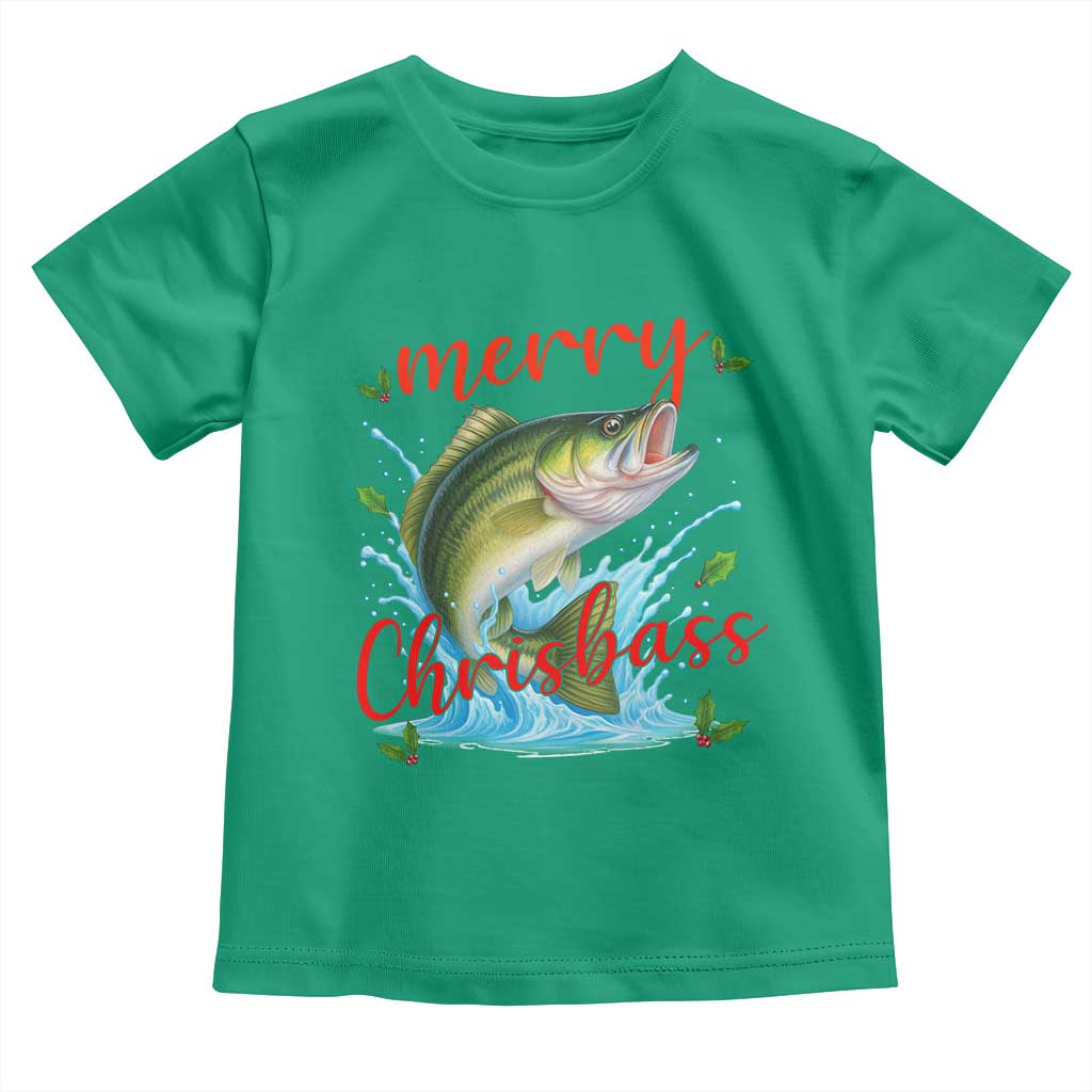 Bass Fish Christmas Toddler T Shirt Merry Chrisbass TS14 Irish Green Print Your Wear