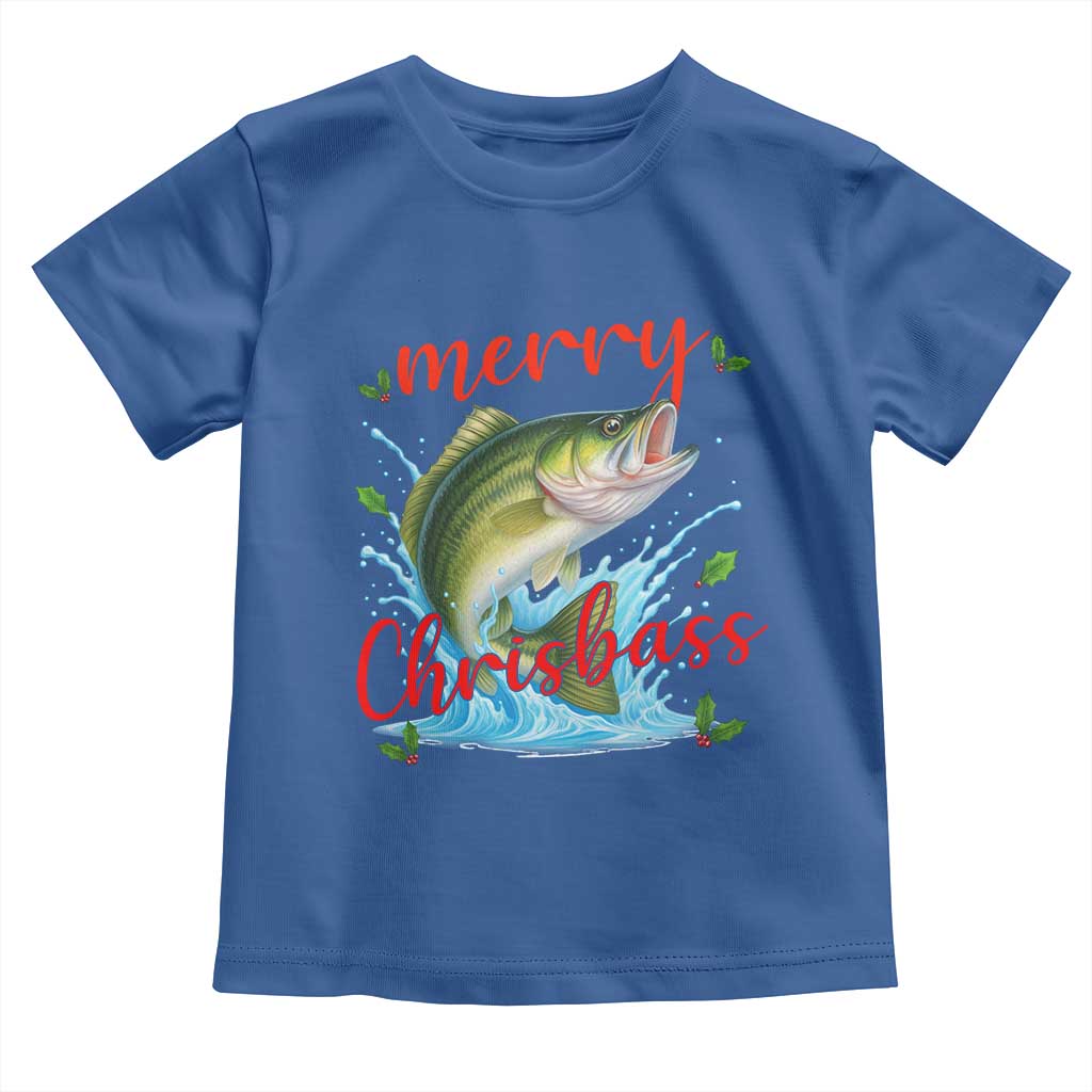 Bass Fish Christmas Toddler T Shirt Merry Chrisbass TS14 Royal Blue Print Your Wear