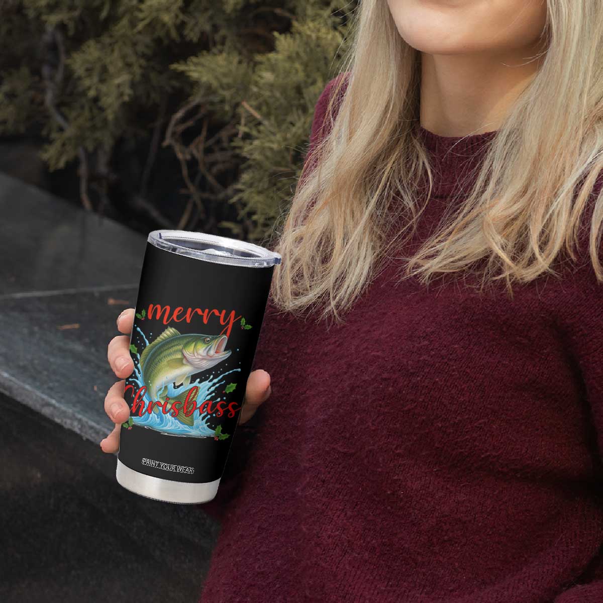 Bass Fish Christmas Tumbler Cup Merry Chrisbass TS14 Print Your Wear