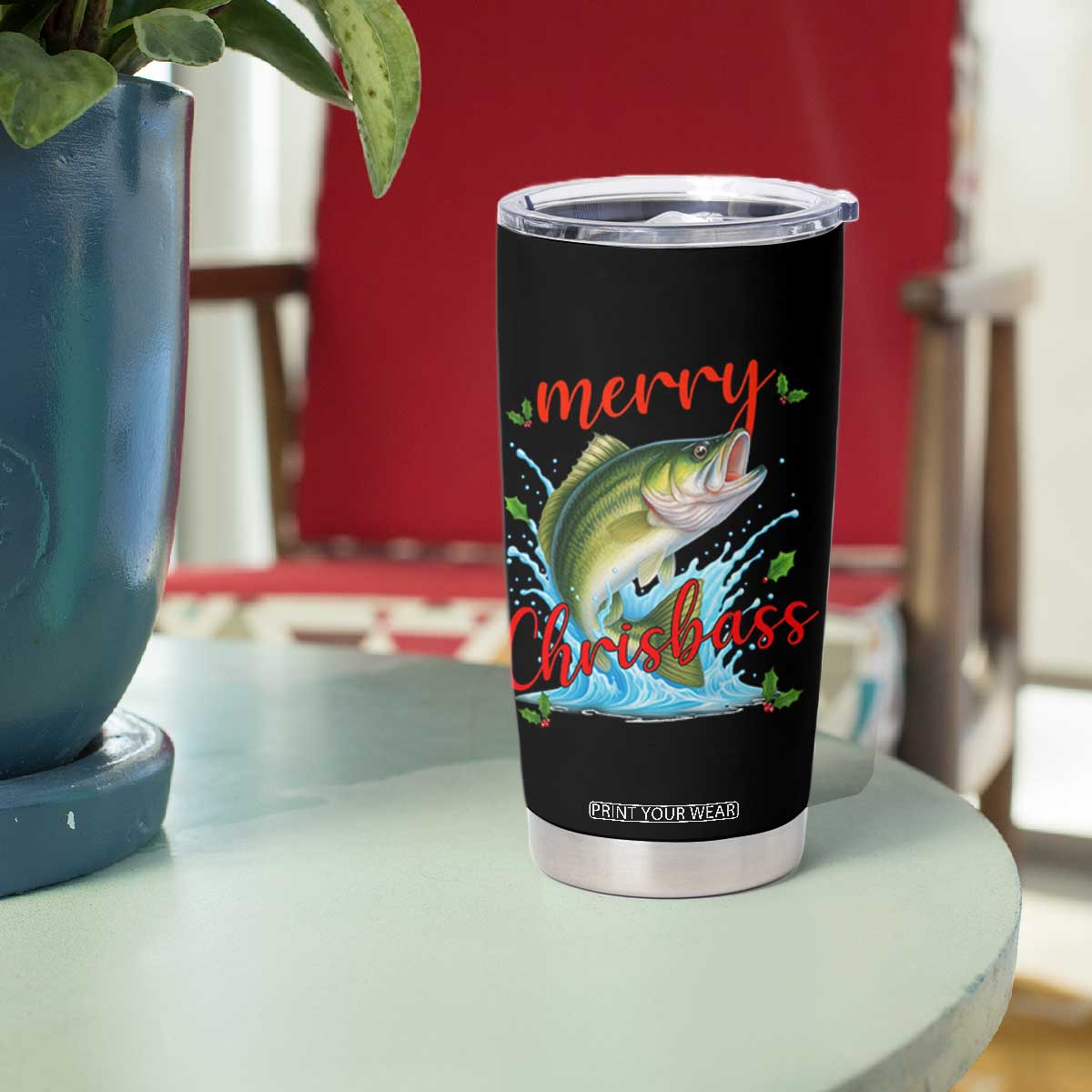 Bass Fish Christmas Tumbler Cup Merry Chrisbass TS14 Print Your Wear