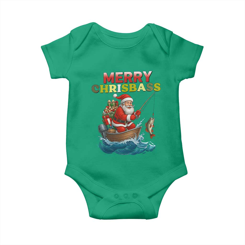 Santa Fishing Christmas Baby Onesie Funny Fisherman Merry Chrisbass Xmas TS14 Irish Green Print Your Wear