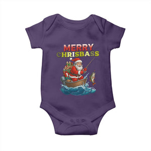 Santa Fishing Christmas Baby Onesie Funny Fisherman Merry Chrisbass Xmas TS14 Purple Print Your Wear