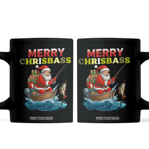 Santa Fishing Christmas Coffee Mug Funny Fisherman Merry Chrisbass Xmas TS14 Black Print Your Wear