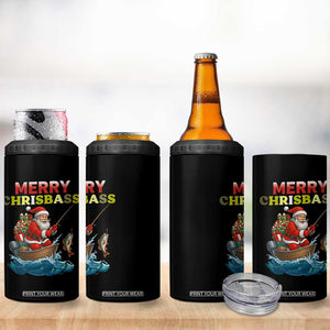 Santa Fishing Christmas 4 in 1 Can Cooler Tumbler Funny Fisherman Merry Chrisbass Xmas TS14 Print Your Wear