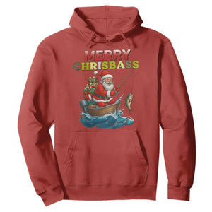 Santa Fishing Christmas Hoodie Funny Fisherman Merry Chrisbass Xmas TS14 Red Print Your Wear