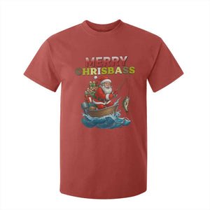 Santa Fishing Christmas T Shirt For Kid Funny Fisherman Merry Chrisbass Xmas TS14 Red Print Your Wear