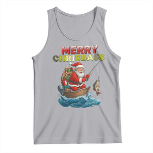 Santa Fishing Christmas Tank Top Funny Fisherman Merry Chrisbass Xmas TS14 Athletic Heather Print Your Wear