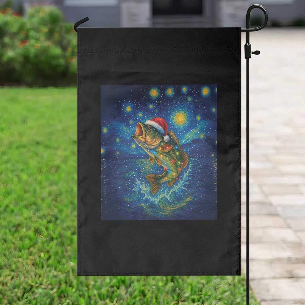 Bass Fish Christmas Garden Flag Starry Night Fishing Van Gogh TS14 Print Your Wear