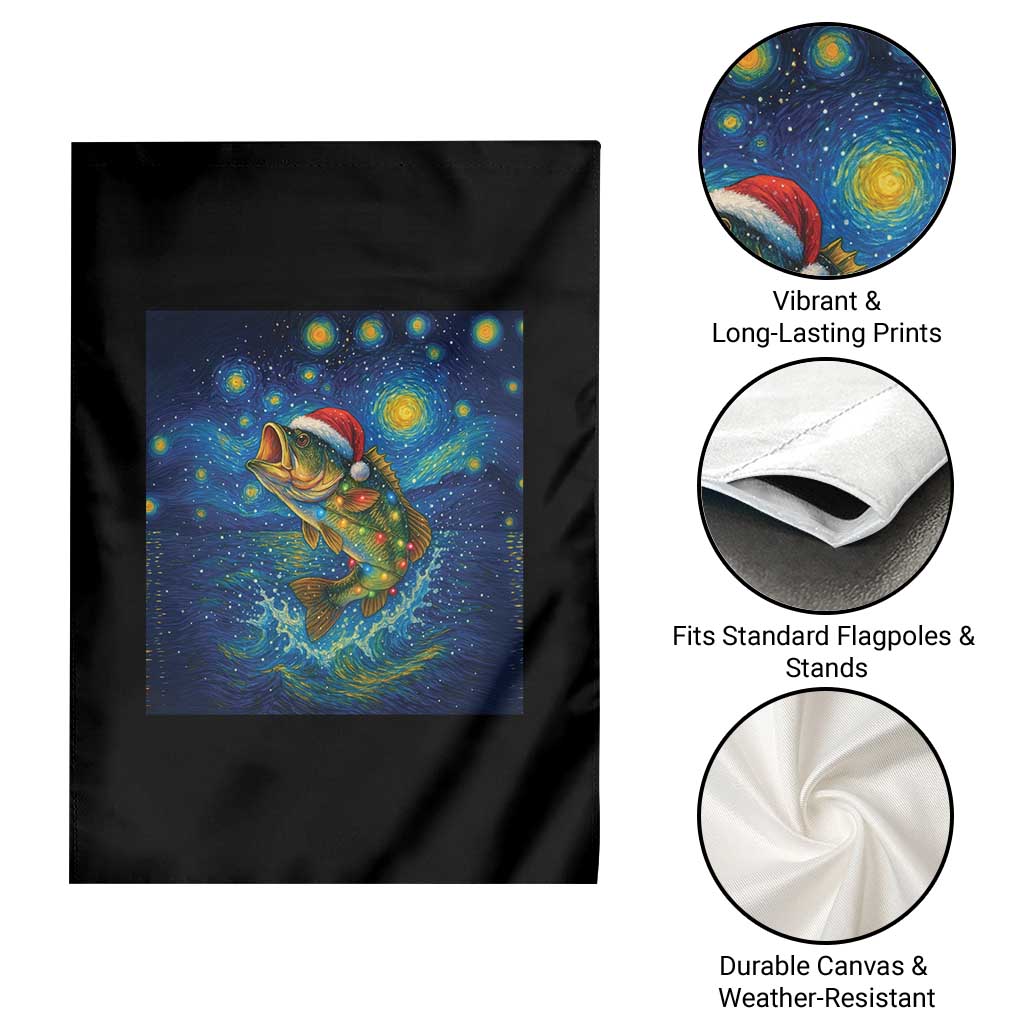 Bass Fish Christmas Garden Flag Starry Night Fishing Van Gogh TS14 Print Your Wear