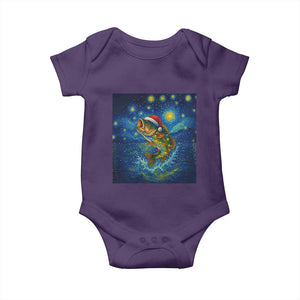 Bass Fish Christmas Baby Onesie Starry Night Fishing Van Gogh TS14 Purple Print Your Wear