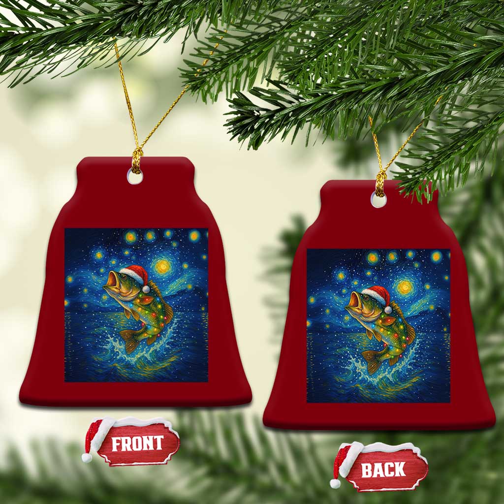 Bass Fish Xmas Ceramic Ornament Starry Night Fishing Van Gogh TS14 Print Your Wear