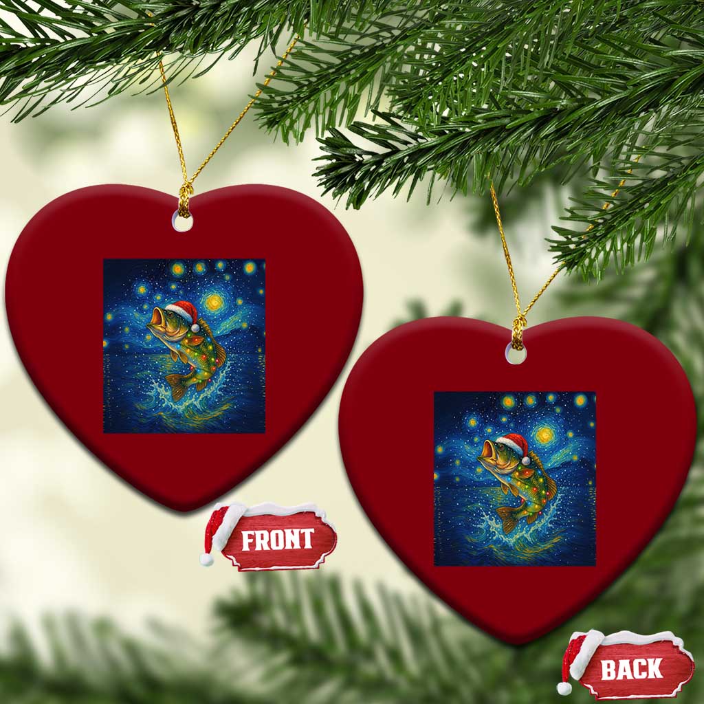 Bass Fish Xmas Ceramic Ornament Starry Night Fishing Van Gogh TS14 Print Your Wear