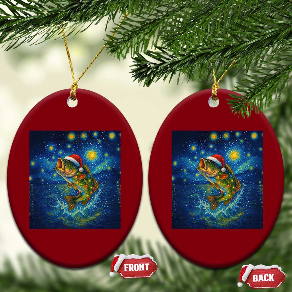 Bass Fish Xmas Ceramic Ornament Starry Night Fishing Van Gogh TS14 Print Your Wear