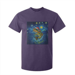 Bass Fish Christmas T Shirt For Kid Starry Night Fishing Van Gogh TS14 Purple Print Your Wear