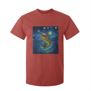Bass Fish Christmas T Shirt For Kid Starry Night Fishing Van Gogh TS14 Red Print Your Wear