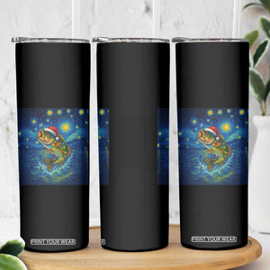 Bass Fish Christmas Skinny Tumbler Starry Night Fishing Van Gogh TS14 Print Your Wear