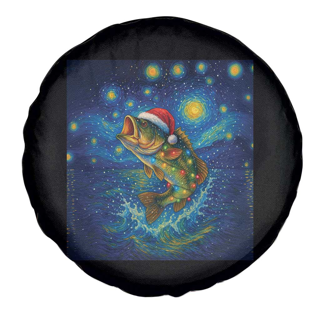 Bass Fish Christmas Spare Tire Cover Starry Night Fishing Van Gogh TS14 Print Your Wear