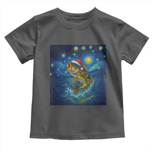 Bass Fish Christmas Toddler T Shirt Starry Night Fishing Van Gogh TS14 Dark Heather Print Your Wear