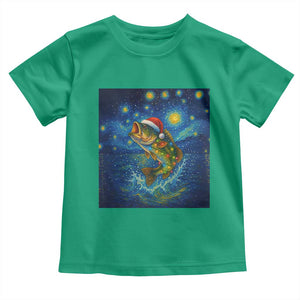 Bass Fish Christmas Toddler T Shirt Starry Night Fishing Van Gogh TS14 Irish Green Print Your Wear