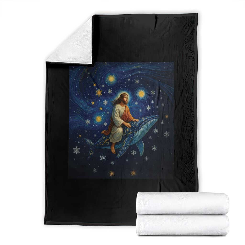 Jesus Christian Throw Blanket Stary Night Van Gogh Christmas TS14 Black Print Your Wear