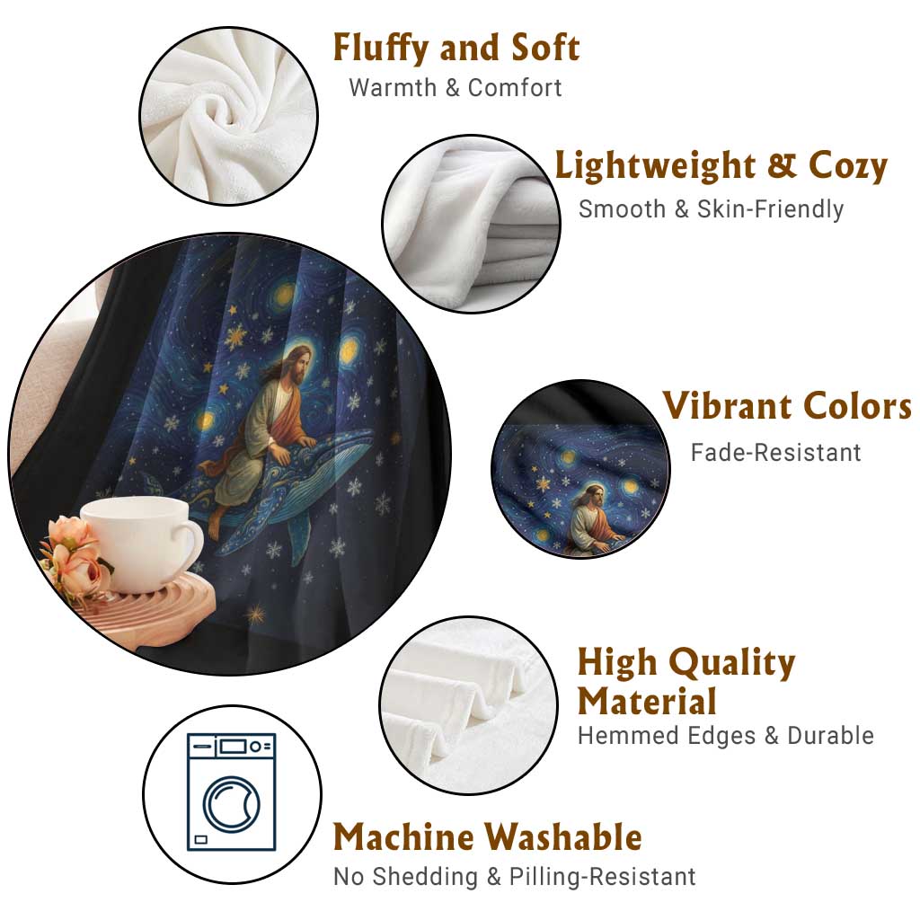 Jesus Christian Throw Blanket Stary Night Van Gogh Christmas TS14 Print Your Wear