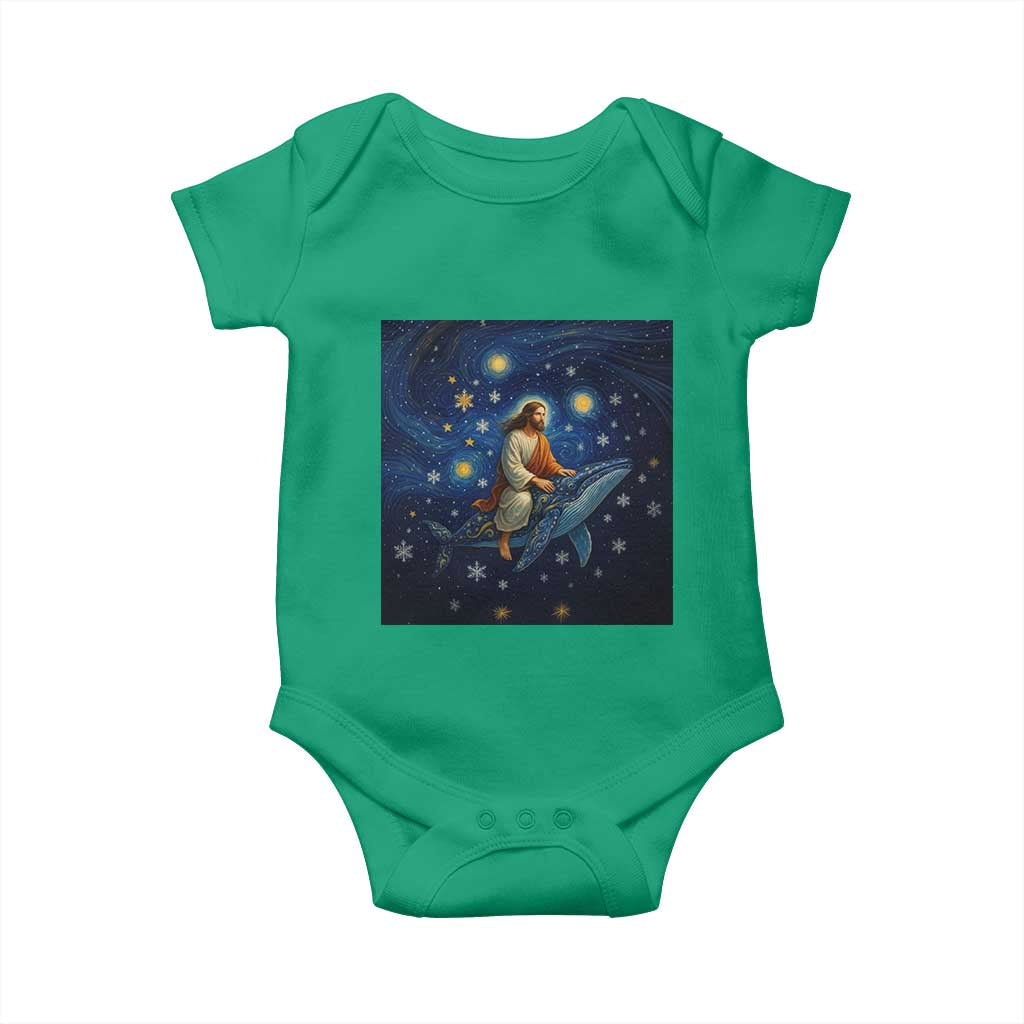 Jesus Christian Baby Onesie Stary Night Van Gogh Christmas TS14 Irish Green Print Your Wear