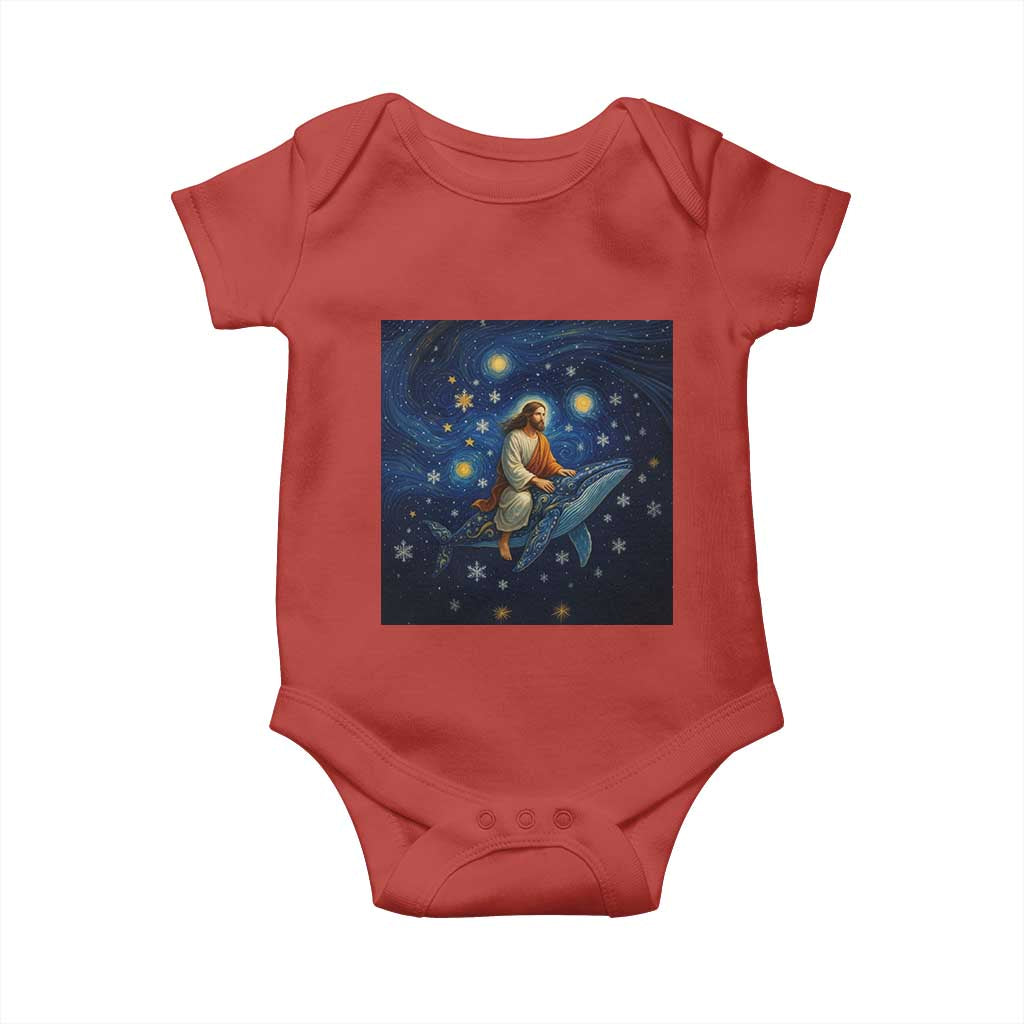 Jesus Christian Baby Onesie Stary Night Van Gogh Christmas TS14 Red Print Your Wear