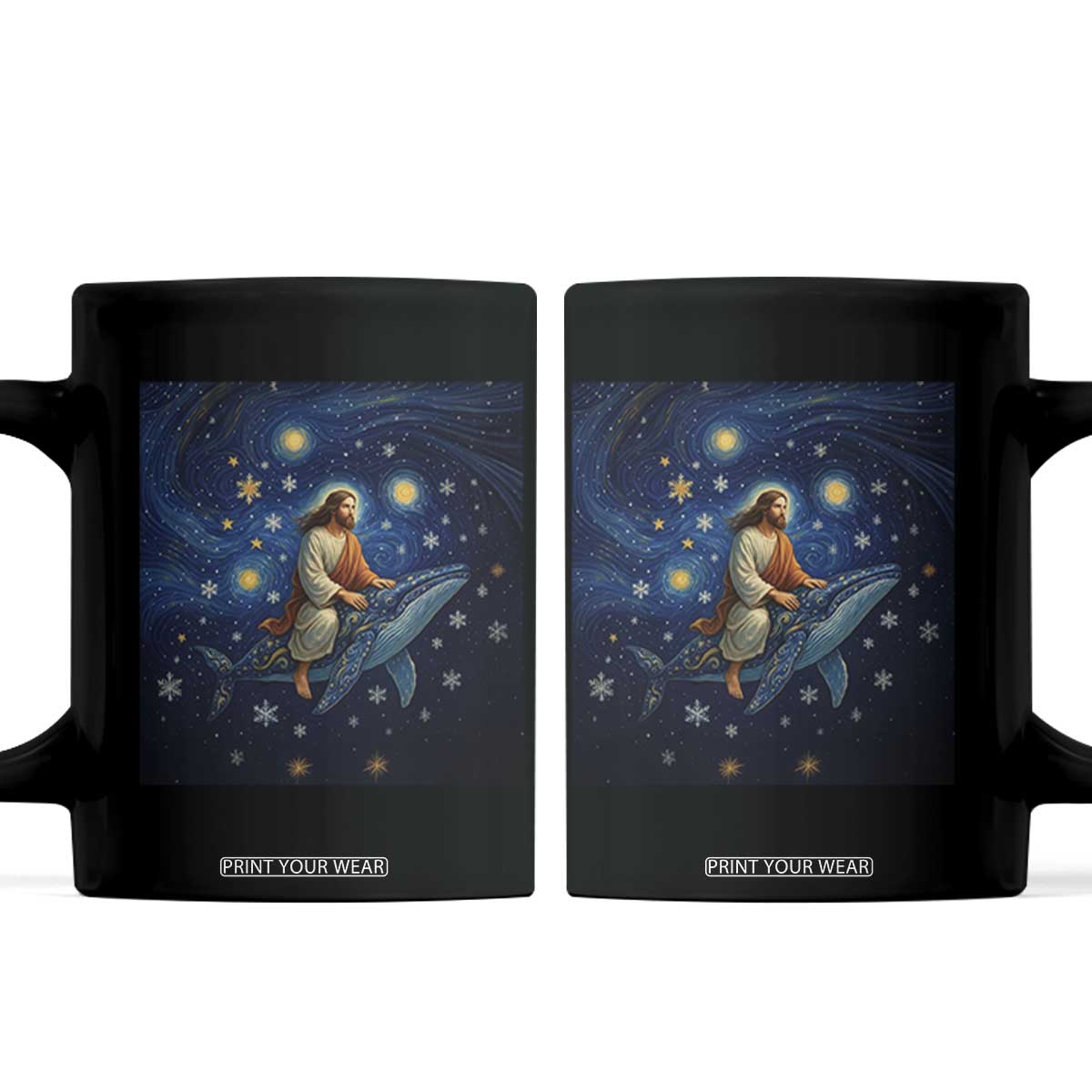 Jesus Christian Coffee Mug Stary Night Van Gogh Christmas TS14 Black Print Your Wear