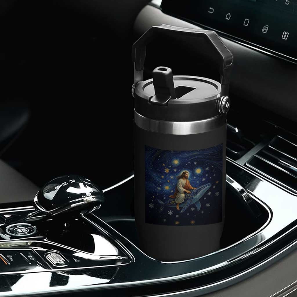 Jesus Christian Flip Straw Tumbler Stary Night Van Gogh Christmas TS14 Print Your Wear