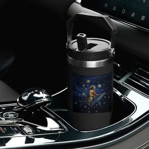 Jesus Christian Flip Straw Tumbler Stary Night Van Gogh Christmas TS14 Print Your Wear
