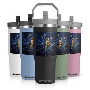 Jesus Christian Flip Straw Tumbler Stary Night Van Gogh Christmas TS14 Print Your Wear