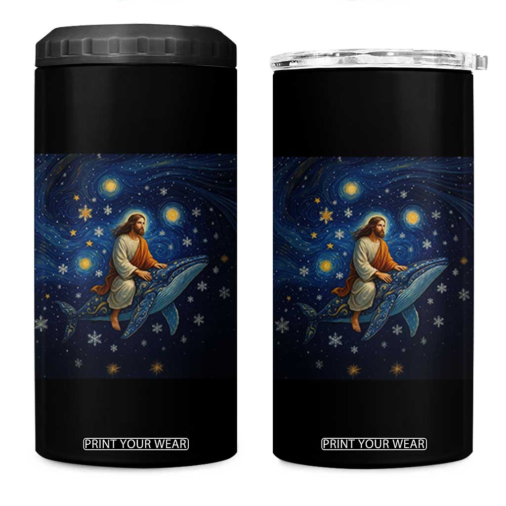 Jesus Christian 4 in 1 Can Cooler Tumbler Stary Night Van Gogh Christmas TS14 One Size: 16 oz Black Print Your Wear