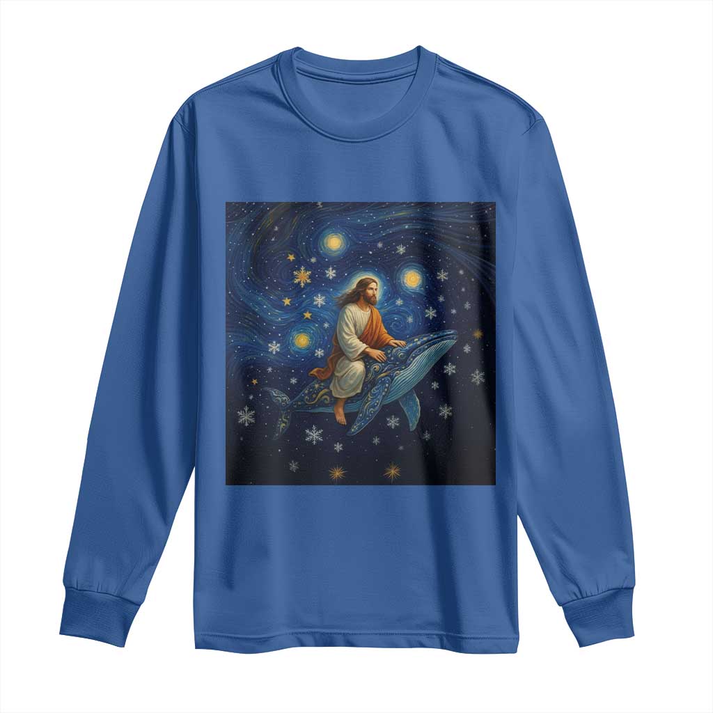 Jesus Christian Long Sleeve Shirt Stary Night Van Gogh Christmas TS14 Royal Blue Print Your Wear