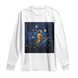 Jesus Christian Long Sleeve Shirt Stary Night Van Gogh Christmas TS14 White Print Your Wear